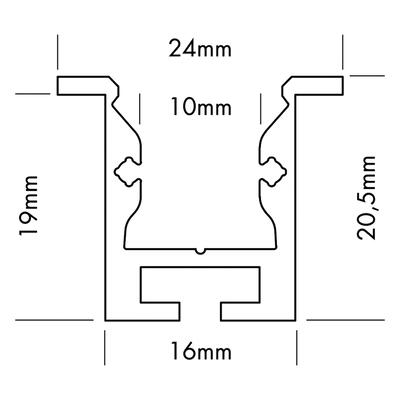 ALU PROFILE S-LINE REC 24 ST silber 5m