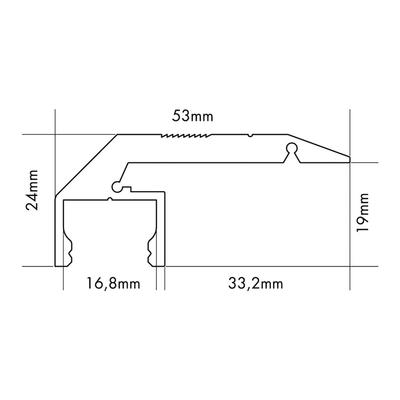 ALU PROFILE S-LINE STEP DOWN weiss 3m