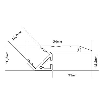 ALU PROFILE S-LINE STEP UP silber 3m