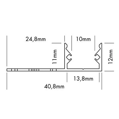 ALU PROFILE S-LINE TILES 10mm weiss 2m