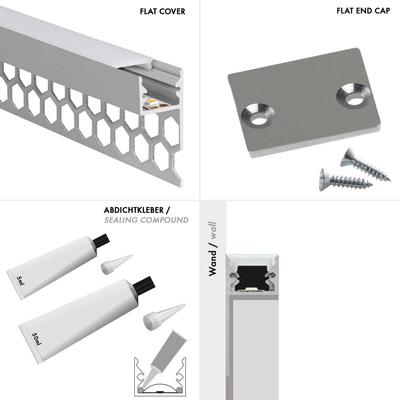 ALU PROFILE S-LINE TILES TOP silber 3m