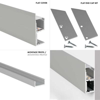 ALU PROFILE S-LINE WALL SQUARE weiss 3m