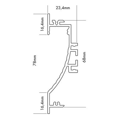 ALU PROFILE S-LINE WAVE silber 2m