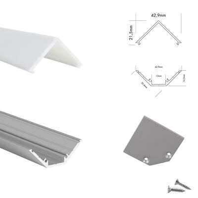 SET C-LINE CORNER ALU - COVER TRIANGLE FROST - CAP ALU - 3m
