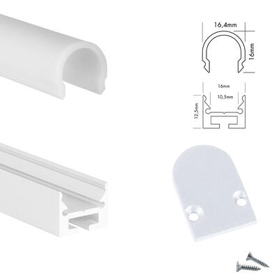 SET S-LINE LOW 24 WEISS - COVER ROUND FROST - 2m