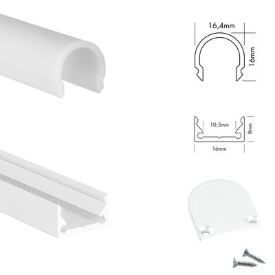 SET S-LINE LOW WEISS - COVER ROUND FROST - 2m