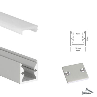 SET S-LINE STANDARD ALU - COVER FLAT OPAL - 3m