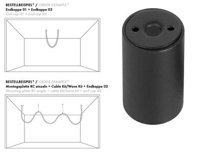 ENDKAPPE 02 ANBAU DREHBAR, OPAL SHAPE, schwarz