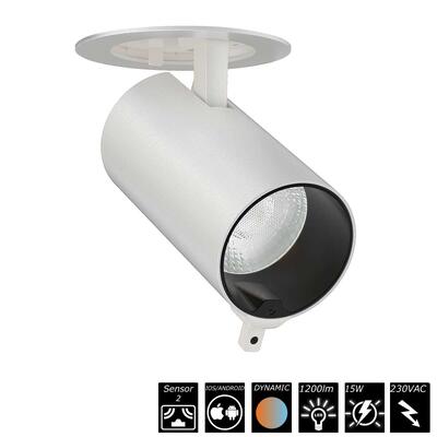 SMART RECESSED SPOT DUAL SENSOR - 15W, 230VAC, 36°, weiss, Auto CCT