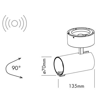 SMART SURFACE SPOT DUAL SENSOR - 15W, 230VAC, 20°, weiss, Auto CCT