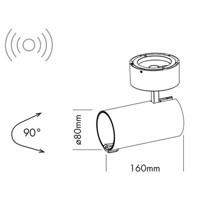 SMART SURFACE SPOT DUAL SENSOR - 30W, 230VAC, 20°, weiss, Auto CCT