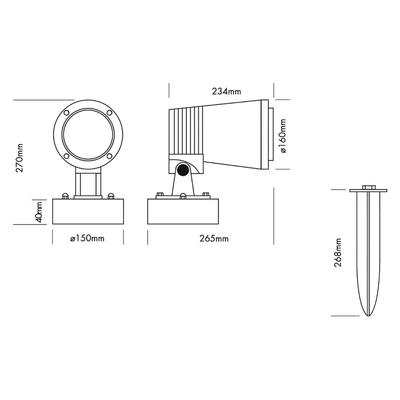 SPOT LIGHT IP65 ARC COB XL, WW