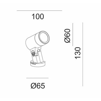 SOLEX SPOT GU10, IP65, 6W, 3000°
