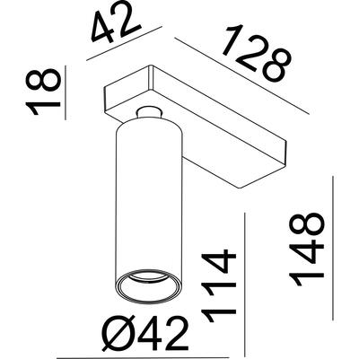 ELIVA - 1 LINEAR GU10, 2700°K, 5W, schwarz