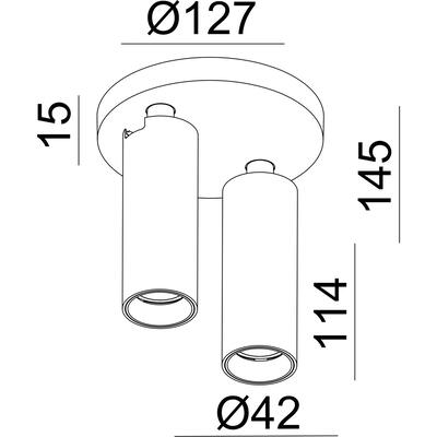 ELIVA - 2 ROUND GU10, 2700°K, 10W, weiss