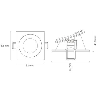 EUROPOLE LED'UP UNIVERSAL ESTHET+ ASYM RING SQUARE W/G
