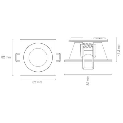 EUROPOLE LED'UP UNIVERSAL ESTHET RING SQUARE WEISS