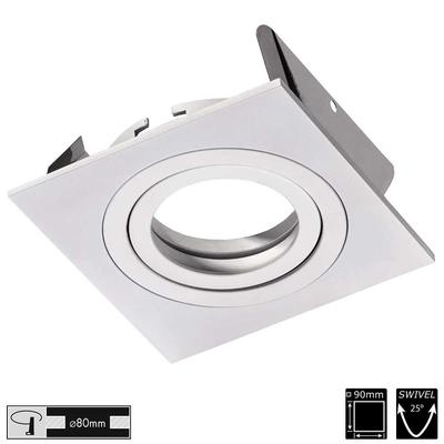 DOWNLIGHT TECHNO RING, eckig, weiss verstellbar, Blattfedern