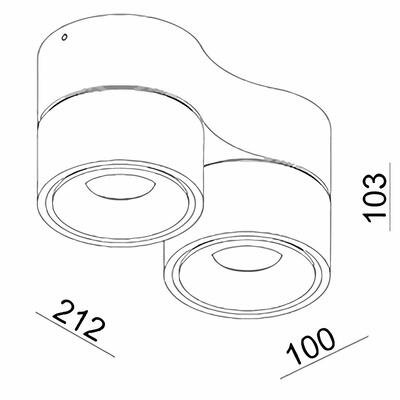 LAVILLA - TILT 2, 230VAC, schwarz, 3000°K