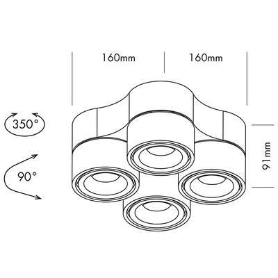 LAVILLA - TILT MINI 4, 230VAC, white, 3000°K