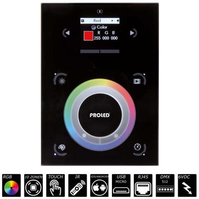 TOUCH CONTROL GLASS 3 RGB DMX BLACK (by Sunlite)