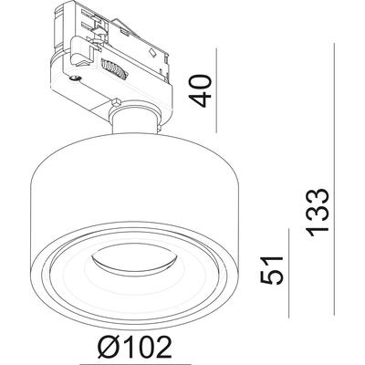 TILT 3F 18W, 230VAC, 38°, 2700°K, schwarz