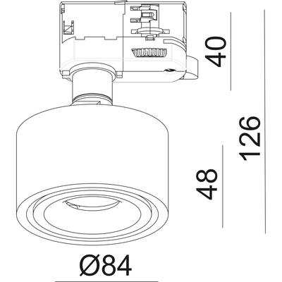 TILT MINI 3F 11W, 230VAC, 36°, 3000°K, schwarz