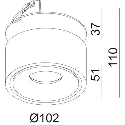TILT EINGELASSEN, 2700°K, 16W, 38°, TRIAC, weiss