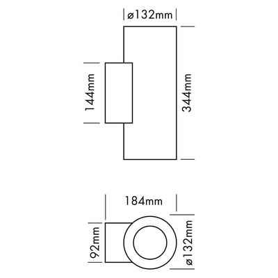 WALL LIGHT HAVANNA LARGE, 230 VAC, schwarz, WW