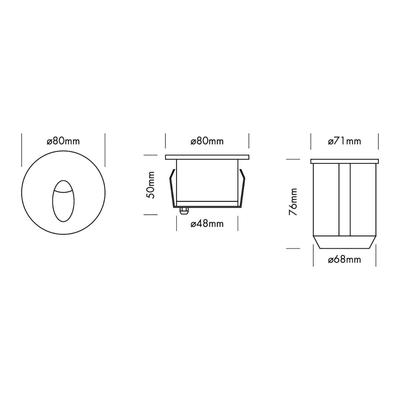 WALL LIGHT REC EYE DESIGN R Edelstahl, CW