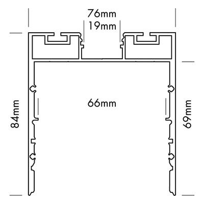 ALU PROFILE XL-LINE INDIRECT schwarz 3m