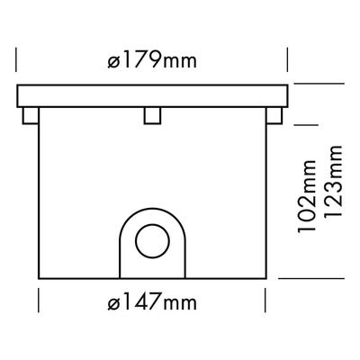 PVC KUNSTSTOFFEINBAUTOPF für REC IP68 12x2 Watt