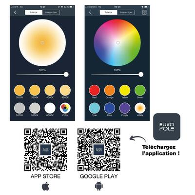 EUROPOLE LED'UP UNIVERSAL BLUETOOTH MESH - RGB+TW 2700 - 6500K - WITH RING