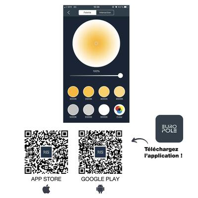 EUROPOLE LED'UP UNIVERSAL BLUETOOTH MESH - TW 2700 - 6500K - MIT RING