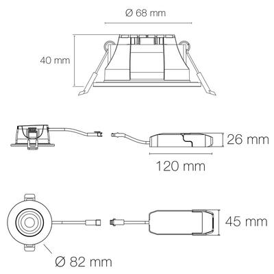 EUROPOLE LED'UP UNIVERSAL SWITCH II - 2700/3000/4000K - TRIAC - MIT RING