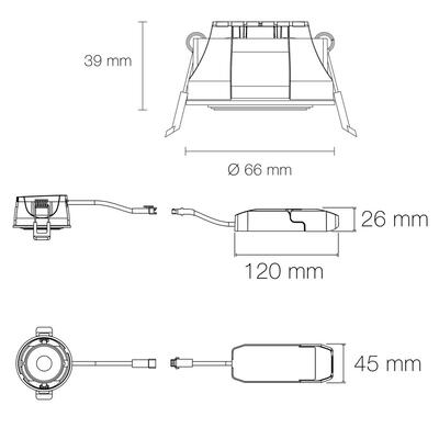 EUROPOLE LED'UP UNIVERSAL SWITCH II - 2700/3000/4000K - TRIAC -WITHOUT RING