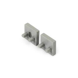 PLASTIC END CAP FLAT XS-LINE STD SET, grau