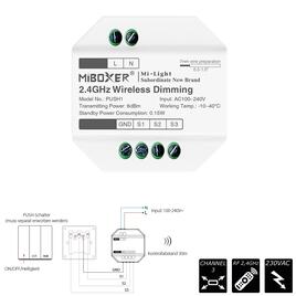 RF-2.4GHz WALL SENDER RGB+CCT - 1 ZONEN - 230AC- PUSH