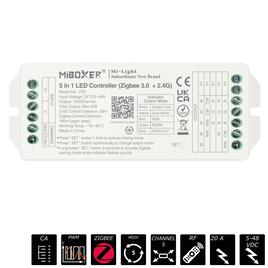 RF-2.4GHz + ZIGBEE + DMX512 CONTROLLER 5-IN-1 SINGLE / CCT / RGB / RGBW / RGB+CCT, 20A