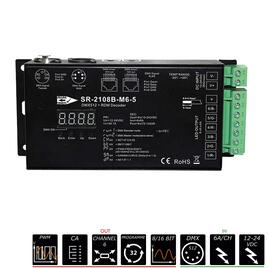 DMX RECEIVER CV, 6x 6A, DMX 5-PIN, STANDALONE