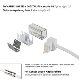 ANSCHLUSSKABEL Seiteneinspeisung links, 02 IP67 auf offenes Kabelende FLAT DYNAMIC WHITE + DIGITAL