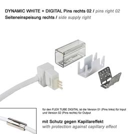 ANSCHLUSSKABEL Seiteneinspeisung rechts, 02 IP67 auf offenes Kabelende FLAT DYNAMIC WHITE + DIGITAL