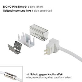 ANSCHLUSSKABEL Seiteneinspeisung links, Pins links 01 IP67 auf offenes Kabelende FLAT MONO