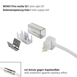 ANSCHLUSSKABEL Seiteneinspeisung links, Pins rechts 02 IP67 auf offenes Kabelende FLAT MONO