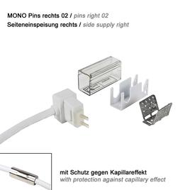 ANSCHLUSSKABEL Seiteneinspeisung rechts, Pins rechts 02 IP67 auf offenes Kabelende FLAT MONO