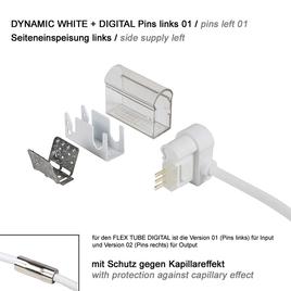 ANSCHLUSSKABEL Seiteneinspeisung links, 01 IP67 auf offenes Kabelende PRO DYNAMIC WHITE + DIGITAL