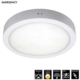 MOON 240 EMERGENCY, IP54, 230VAC, weiss, CCT 2700/3000/4000°K