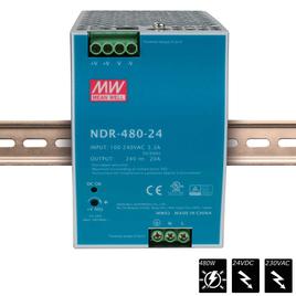 MEAN WELL SCHALTNETZTEIL DIN RAIL PLUS 24 VDC - 480 Watt