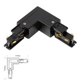 L-VERBINDER für 3-PHASEN DALI STROMSCHIENEN, SCHUTZLEITER AUSSEN, schwarz