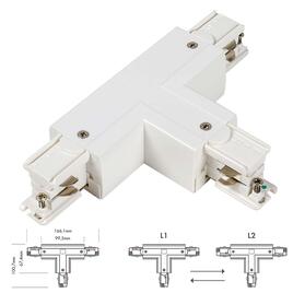 3 Fase Track T-Connector - white adjustable/left